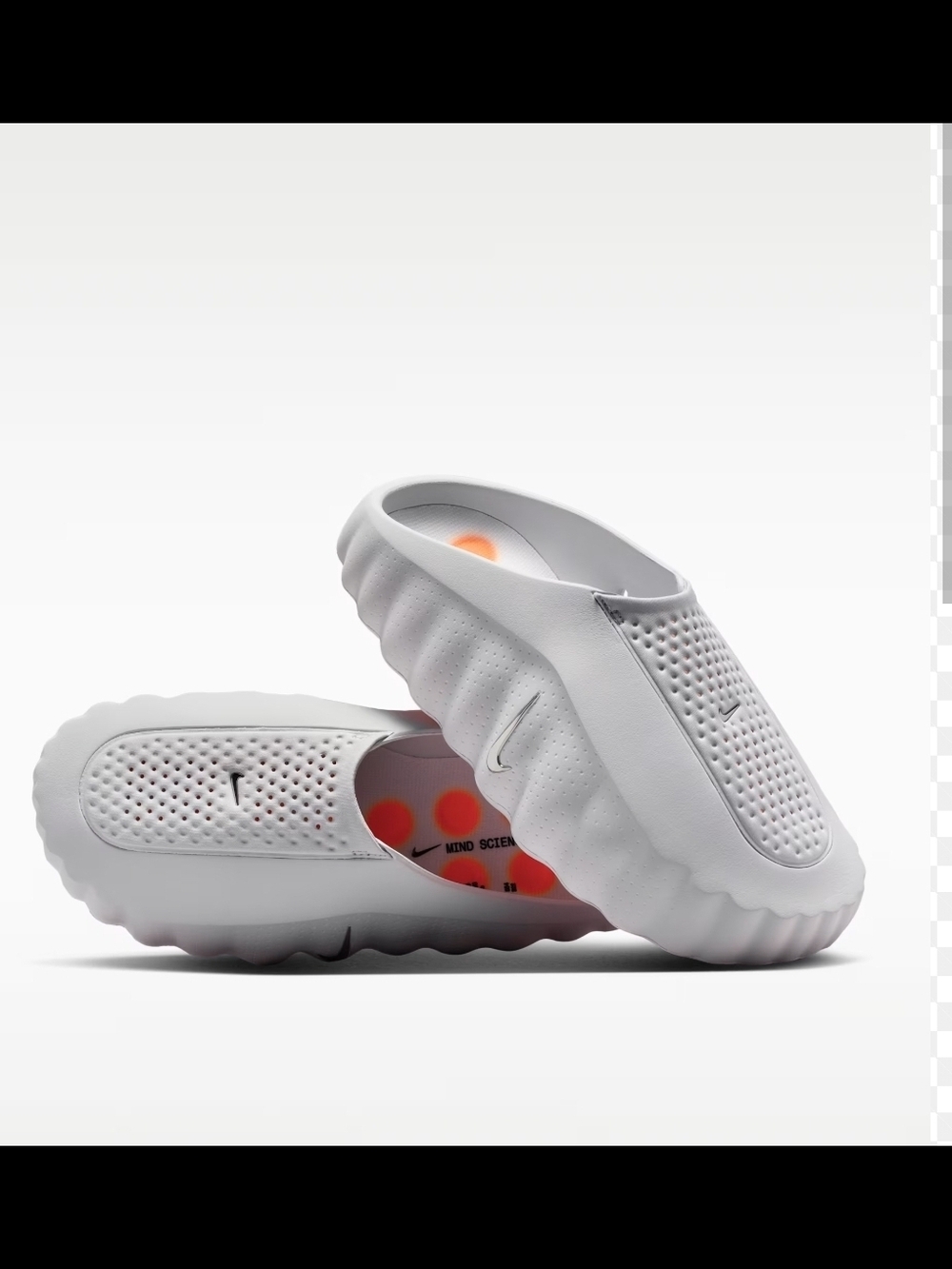 Nike Mind 001 White Slip-On Men’s with Orange Insole Accents